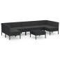 vidaXL 8-tlg. Garten-Lounge-Set mit Auflagen Poly Rattan Schwarz vidaXL 8-tlg. Garten-Lounge-Set mit Auflagen Poly Rattan Schwarz