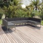 vidaXL 9-tlg. Garten-Lounge-Set mit Auflagen Poly Rattan Grau vidaXL 9-tlg. Garten-Lounge-Set mit Auflagen Poly Rattan Grau