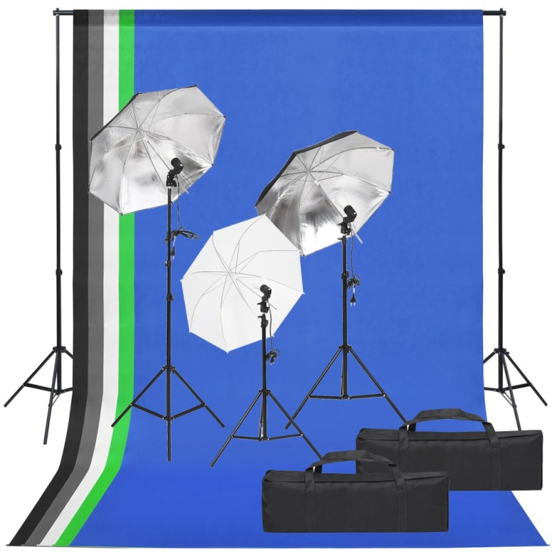 vidaXL Fotostudio-Set mit Beleuchtung und Hintergrund vidaXL Fotostudio-Set mit Beleuchtung und Hintergrund