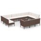 vidaXL 14-tlg. Garten-Lounge-Set mit Auflagen Poly Rattan Braun vidaXL 14-tlg. Garten-Lounge-Set mit Auflagen Poly Rattan Braun