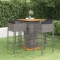 vidaXL 5-tlg. Gartenbar-Set mit Kissen Poly Rattan Grau vidaXL 5-tlg. Gartenbar-Set mit Kissen Poly Rattan Grau