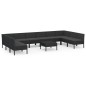 vidaXL 11-tlg. Garten-Lounge-Set mit Auflagen Poly Rattan Schwarz vidaXL 11-tlg. Garten-Lounge-Set mit Auflagen Poly Rattan Schwarz
