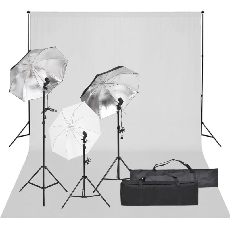 vidaXL Fotostudio-Set mit Beleuchtung und Hintergrund vidaXL Fotostudio-Set mit Beleuchtung und Hintergrund