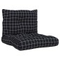 vidaXL Palettenkissen 2 Stk. Schwarz Karomuster Oxford-Gewebe