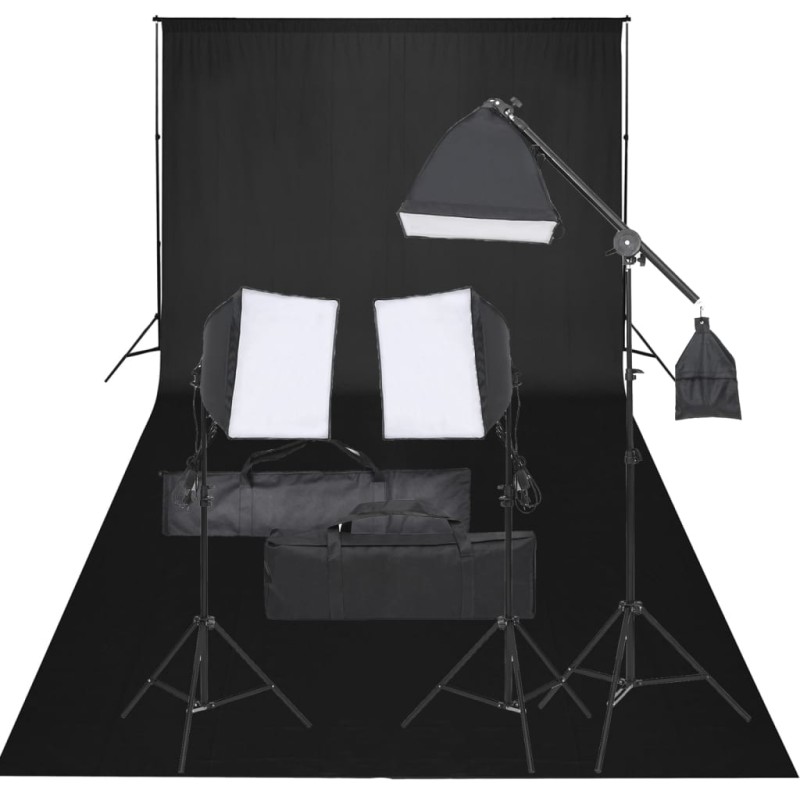 vidaXL Fotostudio-Set mit Beleuchtung und Hintergrund vidaXL Fotostudio-Set mit Beleuchtung und Hintergrund
