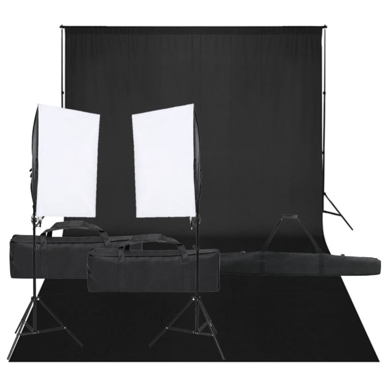 vidaXL Fotostudio-Set mit Beleuchtung und Hintergrund vidaXL Fotostudio-Set mit Beleuchtung und Hintergrund