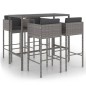 vidaXL 5-tlg. Gartenbar-Set mit Kissen Poly Rattan Grau vidaXL 5-tlg. Gartenbar-Set mit Kissen Poly Rattan Grau