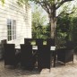 vidaXL 9-tlg. Garten-Essgruppe mit Kissen Poly Rattan Schwarz vidaXL 9-tlg. Garten-Essgruppe mit Kissen Poly Rattan Schwarz