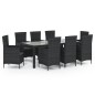 vidaXL 9-tlg. Garten-Essgruppe mit Kissen Poly Rattan Schwarz vidaXL 9-tlg. Garten-Essgruppe mit Kissen Poly Rattan Schwarz