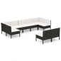 vidaXL 9-tlg. Garten-Lounge-Set mit Auflagen Poly Rattan Schwarz vidaXL 9-tlg. Garten-Lounge-Set mit Auflagen Poly Rattan Schwarz