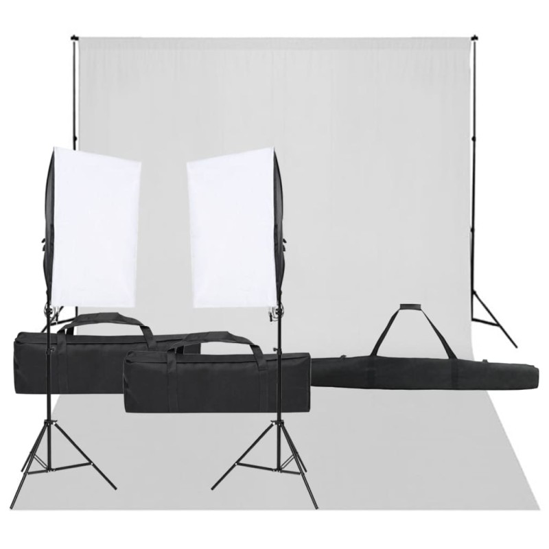 vidaXL Fotostudio-Set mit Beleuchtung und Hintergrund vidaXL Fotostudio-Set mit Beleuchtung und Hintergrund