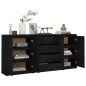 vidaXL Beistellschränke 3 Stk. Schwarz Massivholz Kiefer vidaXL Beistellschränke 3 Stk. Schwarz Massivholz Kiefer