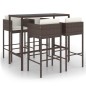 vidaXL 5-tlg. Gartenbar-Set mit Kissen Poly Rattan Braun vidaXL 5-tlg. Gartenbar-Set mit Kissen Poly Rattan Braun