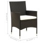 vidaXL 5-tlg. Garten-Essgruppe mit Kissen Poly Rattan Schwarz vidaXL 5-tlg. Garten-Essgruppe mit Kissen Poly Rattan Schwarz