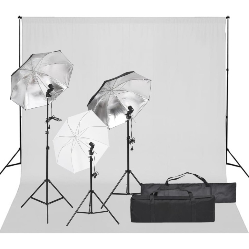 vidaXL Fotostudio-Set mit Beleuchtung und Hintergrund vidaXL Fotostudio-Set mit Beleuchtung und Hintergrund
