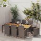 vidaXL 9-tlg. Garten-Essgruppe mit Kissen Poly Rattan Grau vidaXL 9-tlg. Garten-Essgruppe mit Kissen Poly Rattan Grau