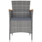 vidaXL 5-tlg. Garten-Essgruppe mit Kissen Poly Rattan Grau vidaXL 5-tlg. Garten-Essgruppe mit Kissen Poly Rattan Grau