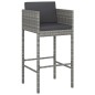 vidaXL 7-tlg. Gartenbar-Set mit Kissen Poly Rattan Grau vidaXL 7-tlg. Gartenbar-Set mit Kissen Poly Rattan Grau