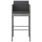 vidaXL 7-tlg. Gartenbar-Set mit Kissen Poly Rattan Grau vidaXL 7-tlg. Gartenbar-Set mit Kissen Poly Rattan Grau