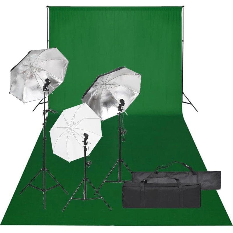 vidaXL Fotostudio-Set mit Beleuchtung und Hintergrund vidaXL Fotostudio-Set mit Beleuchtung und Hintergrund