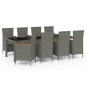 vidaXL 9-tlg. Garten-Essgruppe mit Kissen Poly Rattan Grau vidaXL 9-tlg. Garten-Essgruppe mit Kissen Poly Rattan Grau