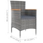 vidaXL 9-tlg. Garten-Essgruppe mit Kissen Poly Rattan Grau vidaXL 9-tlg. Garten-Essgruppe mit Kissen Poly Rattan Grau