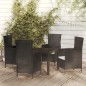 vidaXL 5-tlg. Garten-Essgruppe mit Auflagen Poly Rattan Schwarz vidaXL 5-tlg. Garten-Essgruppe mit Auflagen Poly Rattan Schwarz
