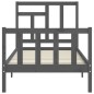 vidaXL Massivholzbett mit Kopfteil Grau 90x200 cm vidaXL Massivholzbett mit Kopfteil Grau 90x200 cm