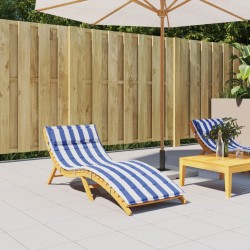 vidaXL Sonnenliegen-Auflage Blau&Weiß Gestreift 180x60x3 Oxford-Gewebe
