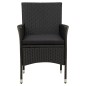 vidaXL 7-tlg. Garten-Essgruppe mit Auflagen Poly Rattan Schwarz vidaXL 7-tlg. Garten-Essgruppe mit Auflagen Poly Rattan Schwarz