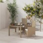 vidaXL 3-tlg. Garten-Essgruppe mit Auflagen Poly Rattan Beige vidaXL 3-tlg. Garten-Essgruppe mit Auflagen Poly Rattan Beige