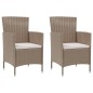 vidaXL 3-tlg. Garten-Essgruppe mit Auflagen Poly Rattan Beige vidaXL 3-tlg. Garten-Essgruppe mit Auflagen Poly Rattan Beige