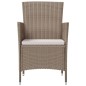 vidaXL 3-tlg. Garten-Essgruppe mit Auflagen Poly Rattan Beige vidaXL 3-tlg. Garten-Essgruppe mit Auflagen Poly Rattan Beige