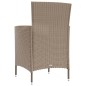 vidaXL 3-tlg. Garten-Essgruppe mit Auflagen Poly Rattan Beige vidaXL 3-tlg. Garten-Essgruppe mit Auflagen Poly Rattan Beige