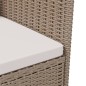 vidaXL 3-tlg. Garten-Essgruppe mit Auflagen Poly Rattan Beige vidaXL 3-tlg. Garten-Essgruppe mit Auflagen Poly Rattan Beige
