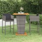 vidaXL 3-tlg. Gartenbar-Set mit Kissen Poly Rattan Grau vidaXL 3-tlg. Gartenbar-Set mit Kissen Poly Rattan Grau