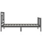 vidaXL Massivholzbett mit Kopfteil Grau 90x200 cm vidaXL Massivholzbett mit Kopfteil Grau 90x200 cm