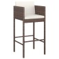vidaXL 5-tlg. Gartenbar-Set mit Kissen Poly Rattan Braun vidaXL 5-tlg. Gartenbar-Set mit Kissen Poly Rattan Braun