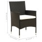 vidaXL 7-tlg. Garten-Essgruppe mit Auflagen Poly Rattan Schwarz vidaXL 7-tlg. Garten-Essgruppe mit Auflagen Poly Rattan Schwarz