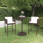 vidaXL 3-tlg. Gartenbar-Set mit Kissen Poly Rattan Braun vidaXL 3-tlg. Gartenbar-Set mit Kissen Poly Rattan Braun