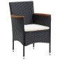 vidaXL 9-tlg. Garten-Essgruppe mit Kissen Poly Rattan Schwarz vidaXL 9-tlg. Garten-Essgruppe mit Kissen Poly Rattan Schwarz
