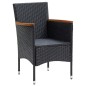 vidaXL 9-tlg. Garten-Essgruppe mit Kissen Poly Rattan Schwarz vidaXL 9-tlg. Garten-Essgruppe mit Kissen Poly Rattan Schwarz
