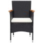 vidaXL 9-tlg. Garten-Essgruppe mit Kissen Poly Rattan Schwarz vidaXL 9-tlg. Garten-Essgruppe mit Kissen Poly Rattan Schwarz