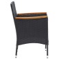 vidaXL 9-tlg. Garten-Essgruppe mit Kissen Poly Rattan Schwarz vidaXL 9-tlg. Garten-Essgruppe mit Kissen Poly Rattan Schwarz