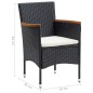 vidaXL 9-tlg. Garten-Essgruppe mit Kissen Poly Rattan Schwarz vidaXL 9-tlg. Garten-Essgruppe mit Kissen Poly Rattan Schwarz