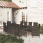 vidaXL 11-tlg. Garten-Essgruppe mit Auflagen Poly Rattan Schwarz vidaXL 11-tlg. Garten-Essgruppe mit Auflagen Poly Rattan Schwarz