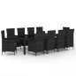 vidaXL 11-tlg. Garten-Essgruppe mit Auflagen Poly Rattan Schwarz vidaXL 11-tlg. Garten-Essgruppe mit Auflagen Poly Rattan Schwarz