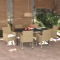 vidaXL 7-tlg. Garten-Essgruppe mit Kissen Poly Rattan Beige vidaXL 7-tlg. Garten-Essgruppe mit Kissen Poly Rattan Beige