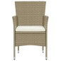 vidaXL 7-tlg. Garten-Essgruppe mit Kissen Poly Rattan Beige vidaXL 7-tlg. Garten-Essgruppe mit Kissen Poly Rattan Beige
