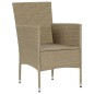 vidaXL 7-tlg. Garten-Essgruppe mit Kissen Poly Rattan Beige vidaXL 7-tlg. Garten-Essgruppe mit Kissen Poly Rattan Beige